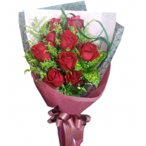 9 Red  Roses in Bouquet