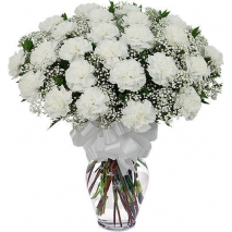 24 White Carnations in Vase Delivery Manila