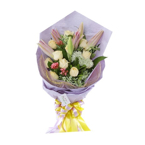 12 White Roses & 3 lily Delivery to Manila Philippines