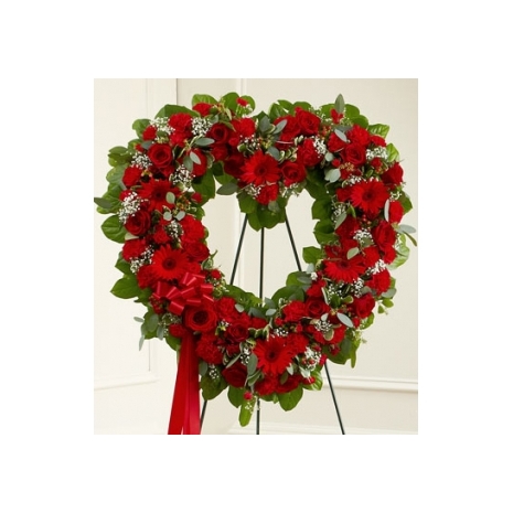 Rich Reds Heart Wreath Send to Manila Philippines