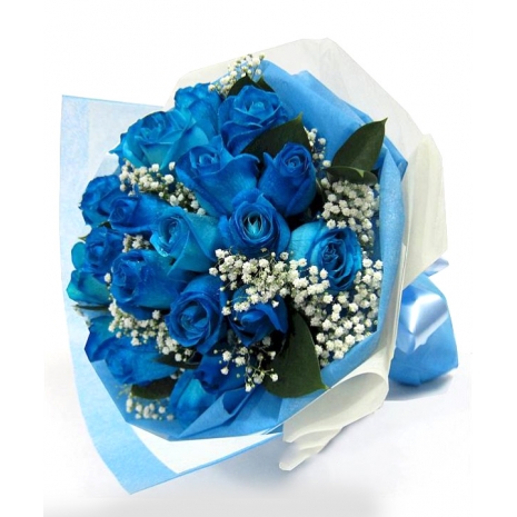 ​12 Blue Roses Bouquet.